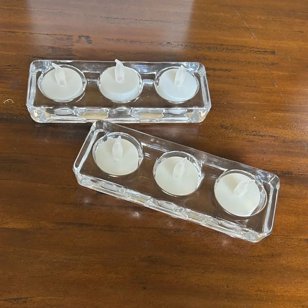 Candle holder crystal material with 6 candles